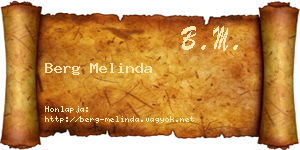 Berg Melinda névjegykártya